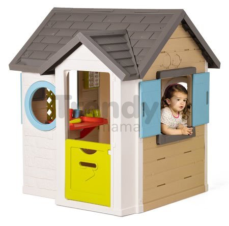 Domček pre záhradníka s kvetináčmi Garden House Life Smoby rozšíriteľný s odkvapom a mriežka s kŕmidlom pre vtáčiky 135 cm s UV filtrom od 24 mes - mo