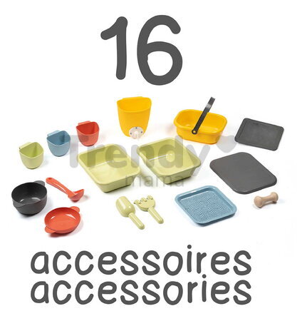 Domček s pracovným pultom pre záhradníka so 16 doplnkami Mud Cooking House Life Smoby rozšíriteľný s 2 dverami a funkčnou nádržou na vodu s UV filtrom