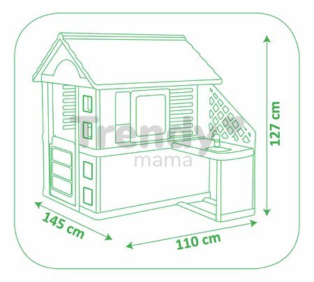 Domček Pretty Nature Smoby s letnou kuchynkou a zasúvacou okenicou s UV filtrom od 24 mes
