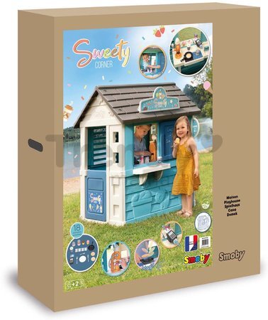 Domček s obchodom Sweety Corner Playhouse Smoby s potravinami a sladkosťami 18 doplnkov s UV filtrom od 2 rokov