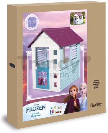 Domček Frozen Disney Playhouse Smoby polovičné dvere a 2 okná so žalúziami UV filter od 2 rokov