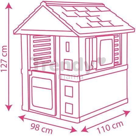 Domček Corolle Playhouse Smoby s 2 oknami so žalúziami a posuvnými okenicami a 1 polovičné dvere UV filter od 2 rokov