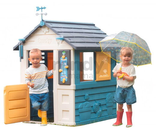 Domček meteorologická stanica Štyri ročné obdobia 4 Seasons Playhouse Smoby so zvonkohrou vetromerom a zrážkomerom s UV filtrom od 24 mes
