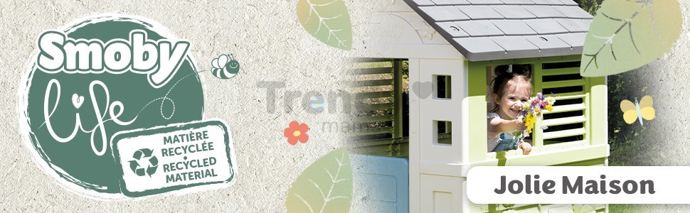 Domček s polovičnými dverami Jolie Playhouse Life Smoby zeleno-modrý rozšíriteľný s 3 oknami a 2 žalúziami s UV filtrom od 24 mes - model 2025