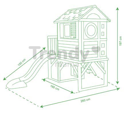 Domček na pilieroch Pilings House Smoby s 1,5 m šmykľavkou a rebríkom od 24 mes