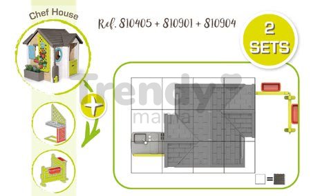 Domček pre záhradníka s kvetináčmi Garden House Life Smoby rozšíriteľný s odkvapom a mriežka s kŕmidlom pre vtáčiky 135 cm s UV filtrom od 24 mes - mo