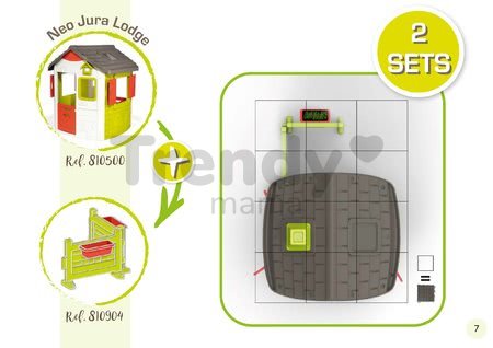 Domček Neo Jura Lodge Smoby rozšíriteľný 2 dvere 2 okná s okenicami a kŕmidlo pre vtákov od 2 rokov