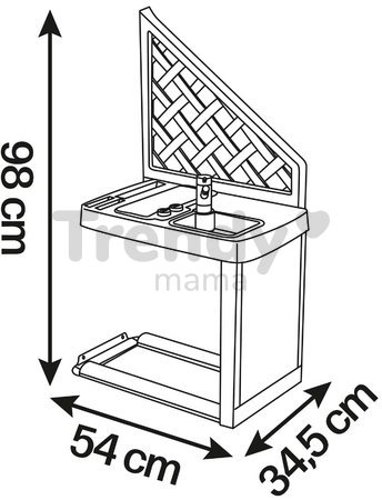 Kuchynka letná so 17 doplnkami Summer Kitchen k domčekom Smoby s varnou doskou a drez na umývanie riadu s UV filtrom od 24 mes