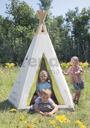 Stan prírodný Indoor&Outdoor Teepee Evolutive Smoby výškovo nastaviteľný 159-184 cm s textilným závesom UV filter od 2-8 rokov