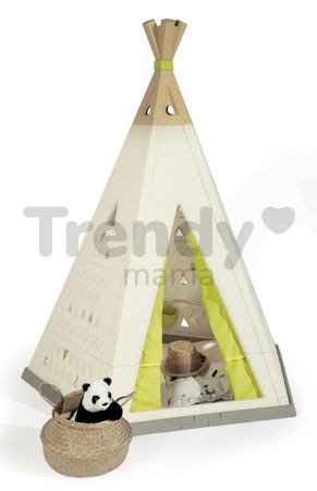 Stan prírodný Indoor&Outdoor Teepee Evolutive Smoby výškovo nastaviteľný 159-184 cm s textilným závesom UV filter od 2-8 rokov