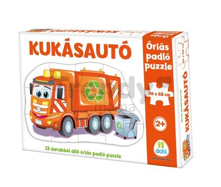 Puzzle podlahové smetiarske auto auto Dohány veľké 12 dielov od 24 mes