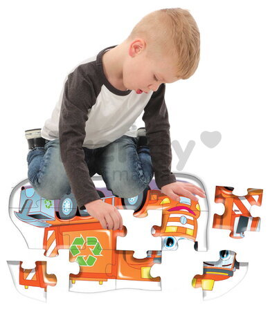 Puzzle podlahové smetiarske auto auto Dohány veľké 12 dielov od 24 mes