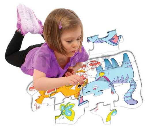 Puzzle podlahové psík a mačička Dohány veľké 12 dielov od 24 mes