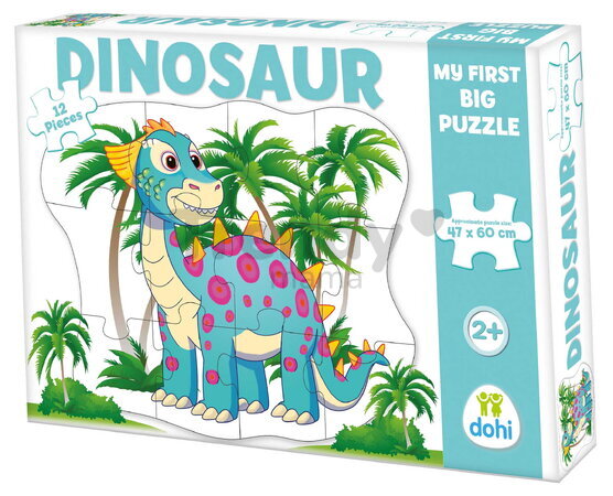 Puzzle podlahové dinosaurus Dohány veľké 12 dielov od 24 mes