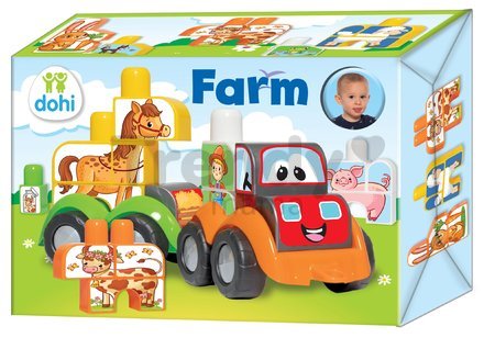 Stavebnica s traktorom a zvieratkami Farma Dohány od 12 mes