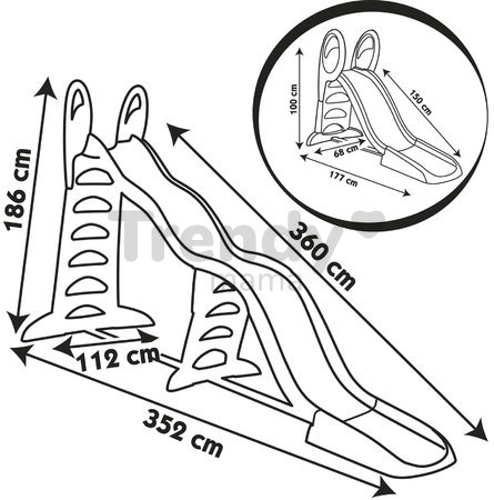 Šmykľavka Super Megagliss Toboggan 2v1 Slide Green Smoby 360 cm šmýkacia plocha s UV filtrom od 24 mes