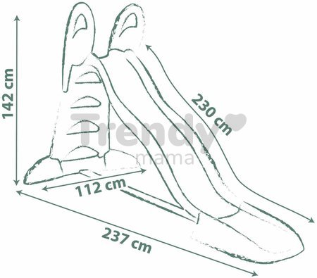 Šmykľavka ekologická s vodotryskom Toboggan XL Slide Green Smoby 230 cm šmýkacia plocha z recyklovaného materiálu s UV filtrom