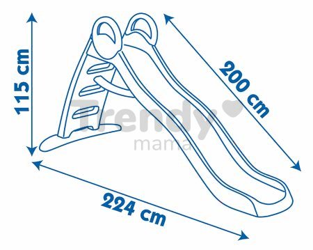 Šmykľavka Funny Toboggan Smoby dĺžka 200 cm s ergonomickým držiakom od 24 mes