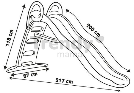 Šmykľavka s vodotryskom Funny Slide Green Toboggan Smoby 2 metrová dvojitá pevná konštrukcia s UV filtrom od 24 mes