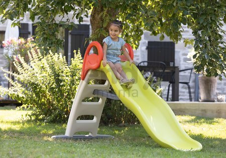 Šmykľavka s vodotryskom Funny Slide Green Toboggan Smoby 2 metrová dvojitá pevná konštrukcia s UV filtrom od 24 mes