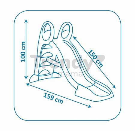Šmykľavka Toboggan KS Smoby s vodou a dĺžkou 150 cm modro-červená od 24 mes