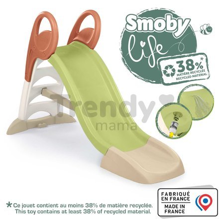 Šmykľavka s vodnou hrou 150 cm KS Slide Life Smoby zeleno-červená protišmykové schody s UV filtrom od 24 mes - model 2025