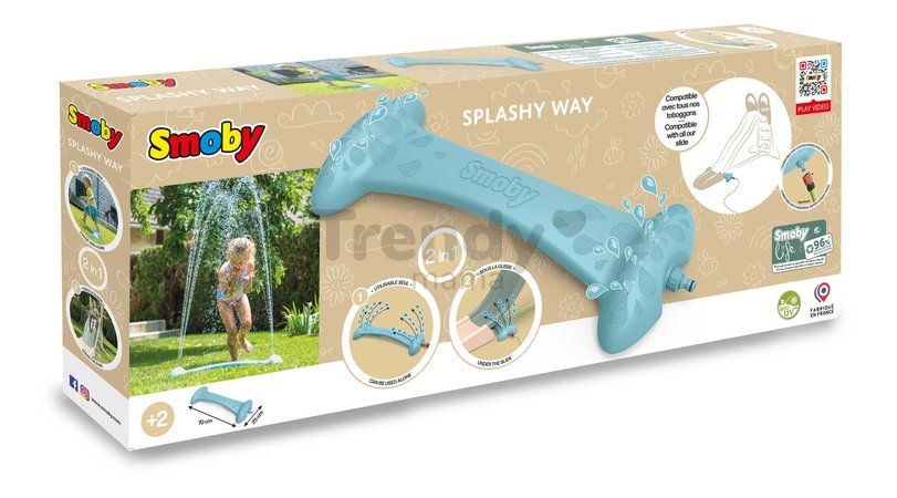 Vodná hra na záhradu a pod šmykľavky Splashy Way 2v1 Life Smoby s efektom vodného tunela s nastaviteľnou výškou trysiek a UV filtrom od 24 mes - model