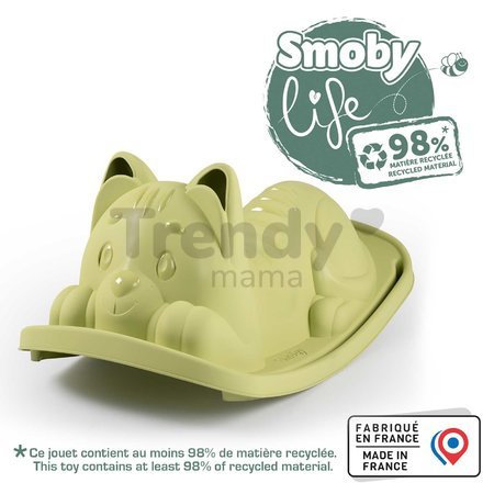 Hojdačka mačka Green Cat Rocker Life Smoby zelená s ergonomickým sedadlom s UV filtrom od 18 mes - model 2025