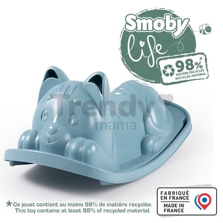 Hojdačka mačka Blue Cat Rocker Life Smoby modrá s ergonomickým sedadlom s UV filtrom od 18 mes - model 2025