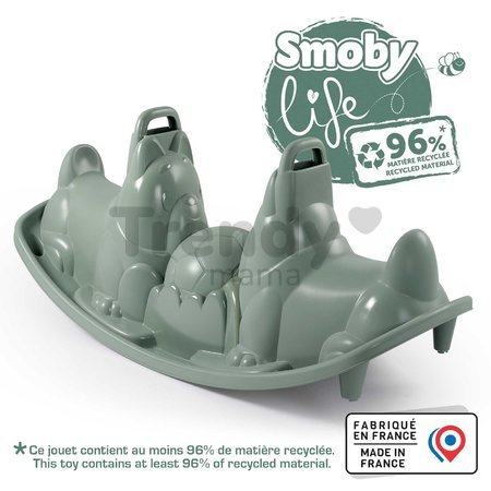 Hojdačka obojstranná s ergonomickými sedadlami Pes Green Dogs Rocker Life Smoby s držadlami zelená s UV filtrom od 18 mes - model 2025