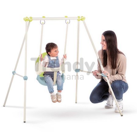 Hojdačka s kovovou konštrukciou 120 cm Metal Baby Swing Life Smoby s ochrannou hrazdou a UV filtrom od 6 mes - model 2025
