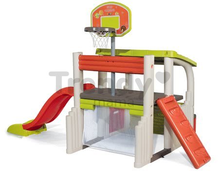Hracie centrum Multisport Fun Center Smoby so 150 cm šmykľavkou basketbalom futbalom a piknikovým stolom od 2 rokov