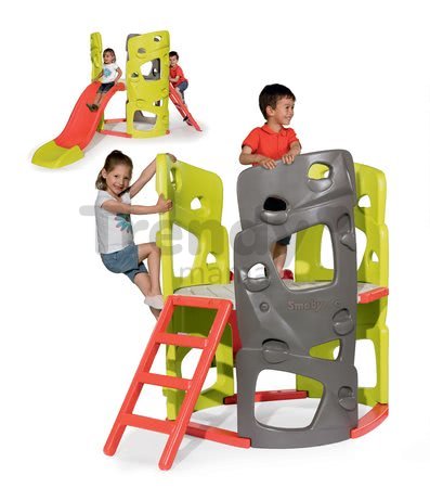 Preliezačka Multiactivity Climbing Tower Smoby s 3 lezeckými stenami a 150 cm šmykľavkou s UV filtrom od 2 rokov