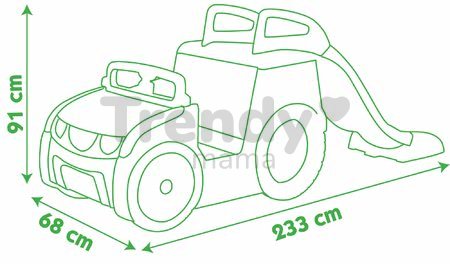 Preliezačka auto Adventure Car Smoby so zvukom, pieskoviskom a 150 cm šmykľavkou s UV filtrom od 18 mesiacov