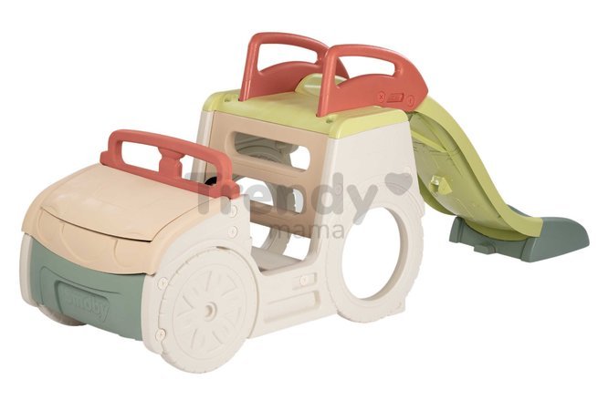 Preliezačka Auto s pieskoviskom v kufri Adventure Car Life Smoby s klaksónom a 150 cm šmykľavka s vodnou hrou s UV filtrom od 18 mes - model 2025