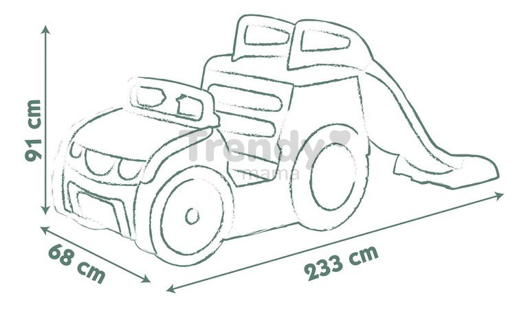 Preliezačka Auto s pieskoviskom v kufri Adventure Car Life Smoby s klaksónom a 150 cm šmykľavka s vodnou hrou s UV filtrom od 18 mes - model 2025