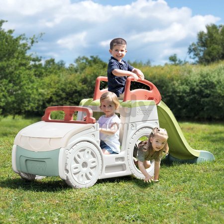 Preliezačka Auto s pieskoviskom v kufri Adventure Car Life Smoby s klaksónom a 150 cm šmykľavka s vodnou hrou s UV filtrom od 18 mes - model 2025