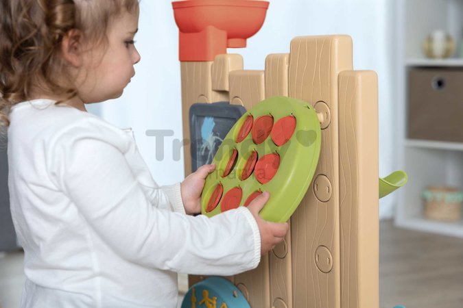 Hracia stena hry s loptou a vodou Activity Wall Life Smoby obojstranná so športovými aktivitami nastaviteľná s 29 doplnkami s UV filtrom od 24 mes - m