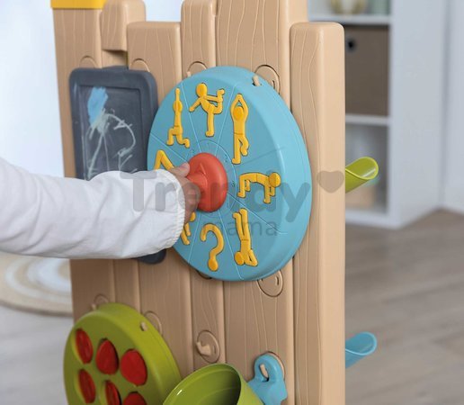 Hracia stena hry s loptou a vodou Activity Wall Life Smoby obojstranná so športovými aktivitami nastaviteľná s 29 doplnkami s UV filtrom od 24 mes - m