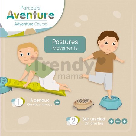 Dobrodružná dráha Adventure Course Smoby 4 chodníky a 4 oporné body na rozvoj pohybových zmyslov detí od 24 mes