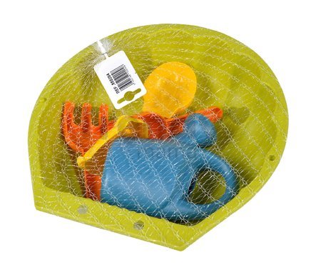 Pieskovisko mušľa s formičkami Mini Sand Pit Smoby s krhličkou a lopatka s hrabličkami 35 cm pre malé priestory od 18 mes