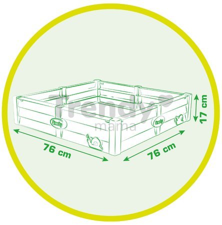 Pieskovisko a zeleninová záhradka k všetkým domčekom Square Garden Sandpit Smoby s podložkou na 75 kg piesku/60 l zeminy 76*76 cm od 24 mes