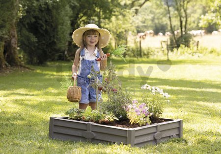 Pieskovisko a zeleninová záhradka k všetkým domčekom Square Garden Sandpit Smoby s podložkou na 75 kg piesku/60 l zeminy 76*76 cm od 24 mes