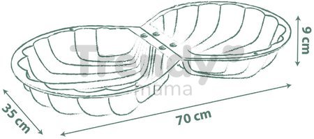 Pieskovisko ekologické mušľa sada 2 kusov Double Sand Pit Green Smoby 35 cm pre malé priestory od 18 mes