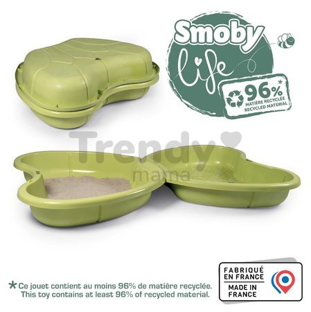 Pieskovisko s vodotryskom Motýľ Butterfly Sand Pit Life Smoby objem 2*95 litrov 167*111 cm zelené od 24 mes - model 2025