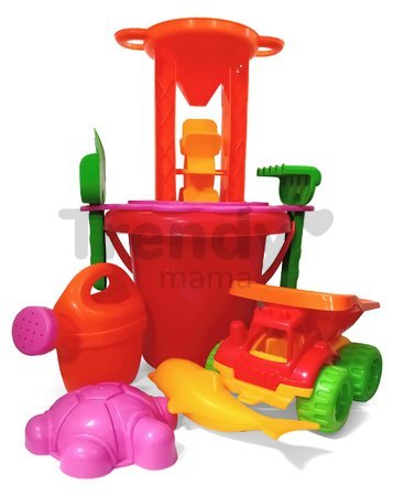 Vedro set s mlynom a nákladným autíčkom Smoby s formičkou a krhlou výška vedierka 18 cm od 18 mes