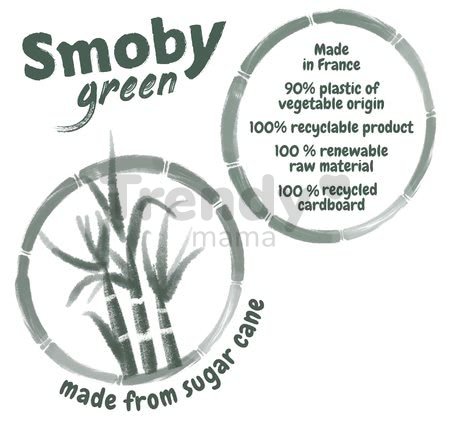 Vedierko set z cukrovej trstiny rastliny Bio Sugar Cane Bucket Smoby 6 dielov - z kolekcie Smoby Green 100% recyklovateľné od 18 mes
