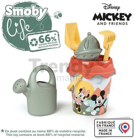 Vedro set ekologické Mickey Garnished Bucket Green Smoby s krhlou 17 cm výška 100% recyklovateľné od 18 mes