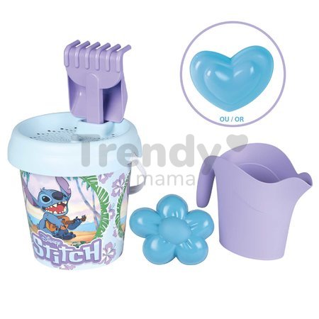 Vedro set Stitch Medium Garnished Bucket Life Smoby s krhlou 6 dielov 18 cm výška od 18 mes