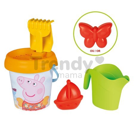 Vedro set Peppa Pig Medium Garnished Bucket Life Smoby s krhlou 6 dielov 18 cm výška od 18 mes